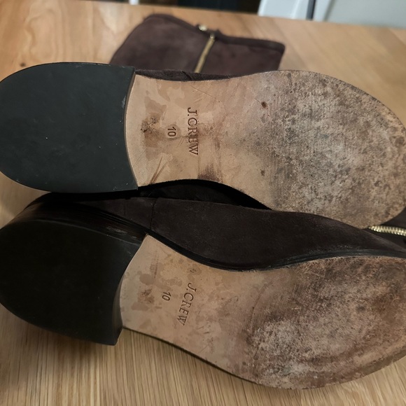 J Crew tall DARK BROWN suede boots, sz 10 - Picture 4 of 5